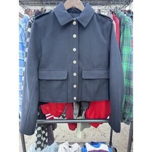 ZARA Women's Blazer Jacket XS Button Up Snaps Black Designer Lined Long Sleeve